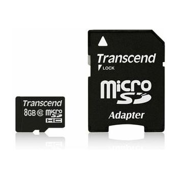 Memorijska kartica Transcend SD MICRO 8GB HC Class 10 + SD adapter