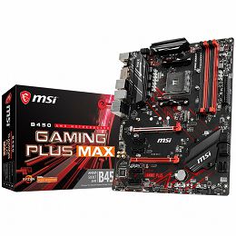 MSI Main Board Desktop B450 GAMING PLUS MAX (SAM4, 4xDDR4, 2xPCI-Ex16, 4xPCI-Ex1, USB3.2, USB2.0, 6xSATA III, M.2, Raid,DVI-D, HDMI, GLAN) ATX Retail