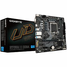 GIGABYTE Mainboard Desktop B760M H DDR4 (LGA1700, 2xDDR4, 1xDSub, 1xHDMI, GLAN, 1x PCI Express x16 PCIe 4.0, 1x PCI Express x1 PCIe 3.0, 2xM.2, 4 x SATAIII, 6x USB3.2 Gen1, 6x USB2.0/1.1) mATX