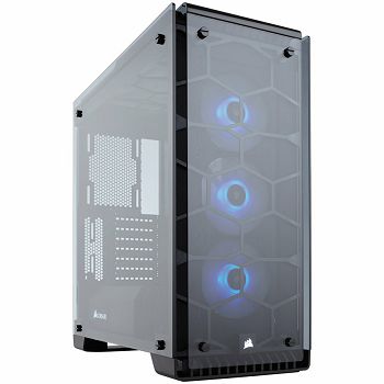 Corsair Crystal Series 570X RGB, Tempered Glass, Premium ATX Mid-Tower, SP120 RGB LED fans with LED controller