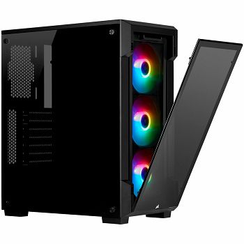 CORSAIR iCUE 220T RGB Tempered Glass Mid-Tower Smart Case — Black