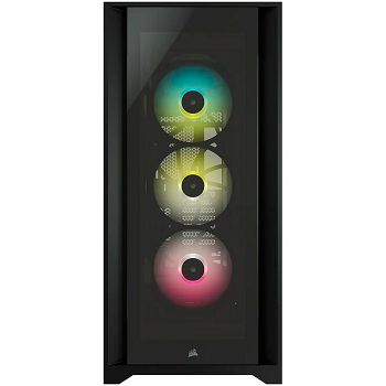 CORSAIR iCUE 5000X RGB Tempered Glass Mid-Tower ATX PC Smart Case — Black