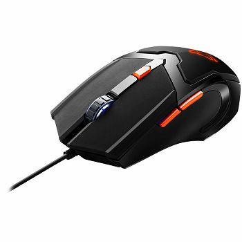 CANYON Vigil GM-2 Optical Gaming Mouse with 6 programmable buttons, Pixart optical sensor, 4 levels of DPI and up to 3200, 3 million times key life, 1.65m PVC USB cable,rubber coating surface and colo