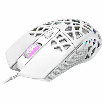Puncher GM-20 High-end Gaming Mouse with 7 programmable buttons, Pixart 3360 optical sensor, 6 levels of DPI and up to 12000, 10 million times key life, 1.65m Ultraweave cable, Low friction with PTFE 