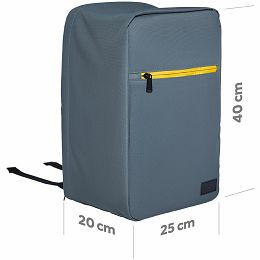 Cabin size backpack for 15.6" laptop, Polyester, Gray