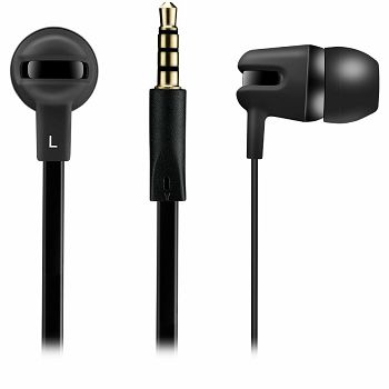 CANYON SEP-4 Stereo earphone with microphone, 1.2m flat cable, Black, 22*12*12mm, 0.013kg