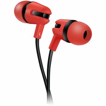 CANYON SEP-4 Stereo earphone with microphone, 1.2m flat cable, Red, 22*12*12mm, 0.013kg