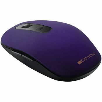 Canyon 2 in 1 Wireless optical mouse with 6 buttons, DPI 800/1000/1200/1500, 2 mode(BT/ 2.4GHz), Battery AA*1pcs, Violet, silent switch for right/left keys, 65.4*112.25*32.3mm, 0.092kg