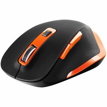 Canyon 2.4Ghz Wireless mouse, with 6 buttons,DPI 800/1200/1600/2000/2400,Battery:AAA*2 pcs , Black-Orange119.6*81.1*43.3mm86.8g