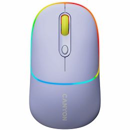 CANYON MW-22, 2 in 1 Wireless optical mouse with 6 buttons, DPI 800/1200/1600, 2 mode(BT/ 2.4GHz),  650mAh Li-poly battery,RGB backlight ,Mountain lavender, cable length 0.8m, 110*62*34.2mm, 0.085kg