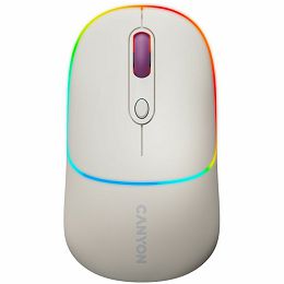 CANYON MW-22, 2 in 1 Wireless optical mouse with 6 buttons, DPI 800/1200/1600, 2 mode(BT/ 2.4GHz),  650mAh Li-poly battery,RGB backlight ,Rice, cable length 0.8m, 110*62*34.2mm, 0.085kg