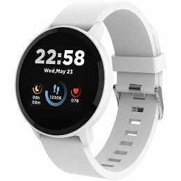 Smart watch, 1.3inches IPS full touch screen, Round watch, IP68 waterproof, multi-sport mode, BT5.0, compatibility with iOS and android, Silver white , Host: 25.2*42.5*10.7mm, Strap: 20*250mm, 45g