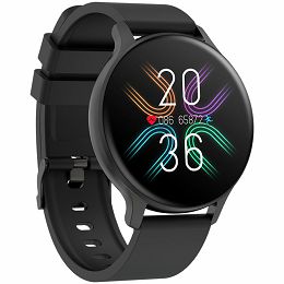 Smartwatch, Realtek 8762CK, 1.28"TFT 240x240px; RAM : 160KB,  Lithium-ion polymer battery, 3.7V 190mAh Include, Black Zinc alloy middle frame + plastic bottom case+ black Silicone strap + black strap 