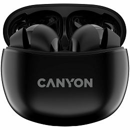 Canyon TWS-5 Bluetooth headset, with microphone, BT V5.3 JL 6983D4, Frequence Response:20Hz-20kHz, battery EarBud 40mAh*2+Charging Case 500mAh, type-C cable length 0.24m, size: 58.5*52.91*25.5mm, 0.03