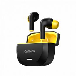 CANYON headset HEXAGON 7 TWS ANC+ENC Wireless Charge Black Yellow