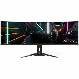 GIGABYTE AORUS Monitor 49", OLED 1800R Curved, DQHD 5120x1440@140Hz, AMD FreeSync Premium Pro, ClearMR, 0.03ms (GTG), 2xHDMI 2.1, 1xDP 1.4, 2+1xUSB 3.0, 1xUSB-C (PD up to 18W), Audio, 2x5W Speakers, H