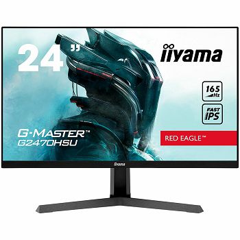 IIYAMA 24" ETE Fast IPS Gaming, G-Master Red Eagle, FreeSync Premium, 1920x1080@165Hz, 250cd/m², 1100:1, HDMI, DisplayPort, 0,8ms (MPRT), Speakers, USB-HUB (2x2.0), Black Tuner