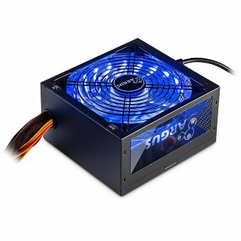 Power Supply INTER-TECH Argus RGB 600W, 80PLUS Bronze, 140mm fan with 21 ultra bright LEDs,Switchable illumination, Acrylic glass side panel, active PFC, 2xPCI-e, OPP/OVP/SCP protection