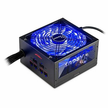 Power Supply INTER-TECH Argus RGB 650W CM, 80PLUS Gold, 140mm fan with 21 ultra bright LEDs,Switchable illumination, Acrylic glass side panel, active PFC, 2xPCI-e, OPP/OVP/SCP protection, semi-modular