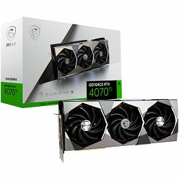 MSI Video Card NVidia RTX 4070 Ti SUPRIM X 12G (12GB GDDR6X/192bit, PCI-E Gen4, 1x 16-pin Power Connector, 3x DP, 1x HDMI, 700W recommended PSU, ATX, Retail)