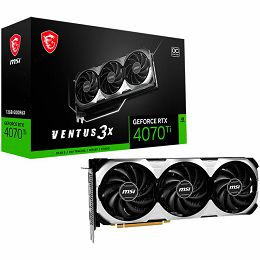 MSI Video Card NVidia GeForce RTX 4070 Ti VENTUS 2X 12G OC (12GB GDDR6X/192bit, PCI-E Gen4, 1x 16-pin Power Connector, 3x DP, 1x HDMI, 700W recommended PSU)