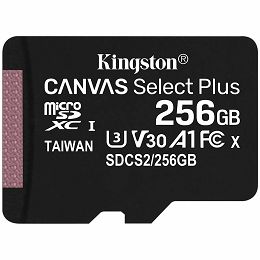 Kingston 256GB microSDXC Canvas Select Plus 100R A1 C10 Single Pack w/o ADP EAN: 740617299168