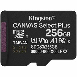 KINGSTON 256GB micSDXC Canvas Select Plus Gen3 150R A1 w/o ADP