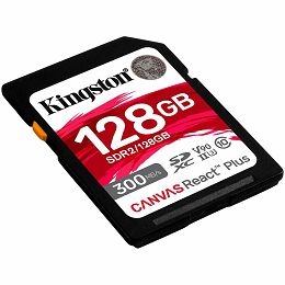 Kingston 128GB Canvas React Plus SDXC UHS-II 300R/260W U3 V90 for Full HD/4K/8K EAN: 740617301960