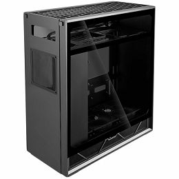 SilverStone ALTA F1 Midi-Tower Stack Effect Gaming Computer Case, Glass Panel, 3x140mm Fan, black