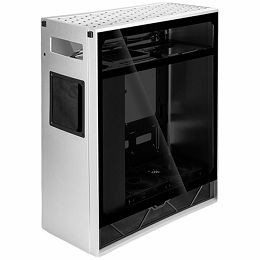 SilverStone ALTA F1 Midi-Tower Stack Effect Gaming Computer Case, Glass Panel, 3x140mm Fan, silver