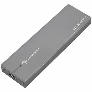 SilverStone M.2 PCIe NVMe external SSD enclosure, USB 3.1 Gen 2 Type-C 10 Gbps interface, support 2242, 2260 and 2280 PCIe NVMe M.2 SSD(M Key), charcoal