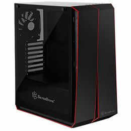 SilverStone REDLINE RL07 Midi Tower ATX Gaming Computer Case, Silent High Airflow Performance,  Full Tempered Glass, black