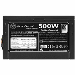 SilverStone Strider Essential Series, 500W 80 Plus 230V EU ATX PC Power Supply, Low Noise 120mm