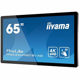 iiyama PROLITE TF6539UHSC-B1AG65" Open Frame PCAP interactive large format display with 50pt touch capability, IPS panel technology and touch through glass function for landscape, portrait or face up 