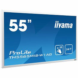 IIYAMA Monitor 55" 20-Points Touch Screen WHITE, 1920x1080, IPS panel, Full Metal Housing, Fan-less, Speakers, Multiple In-/Outputs (VGA, HDMI (3x), AV and more), Infra-Red Touch, USB Touch Interface,