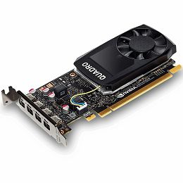 PNY NVIDIA QUADRO P1000 4GB GDDR5, 128-bit, PCIEx16 3.0, mini DP 1.4 x4, Active cooling, TDP 47W, LP, Retail (4 × mDP to DP, 1 x mDP to DVI-D SL, 1 x LP Bracket, 1 × Driver & Quick Installation Guide 