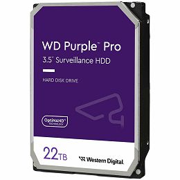 HDD Video Surveillance WD Purple Pro 22TB CMR (3.5, 512MB, 7200 RPM, SATA 6Gbps, 550TB/year)