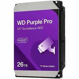 HDD Video Surveillance WD Purple Pro 26TB CMR, 3.5, 512MB, 7200 RPM, SATA, TBW: 550