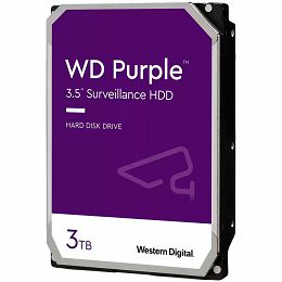 HDD Video Surveillance WD Purple 3TB CMR, 3.5, 256MB, SATA 6Gbps, TBW: 180
