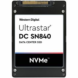 SSD Server WD Ultrastar DC SN840 NVMe 3.84TB 2.5"x15mm, 3D TLC, PCIe Gen3.1 1x4 (or 2x2), ISE, Read/Write: 3470/3250 MBps, IOPS 780K/159K, TBW 7008, DWPD 1, SKU: 0TS2048