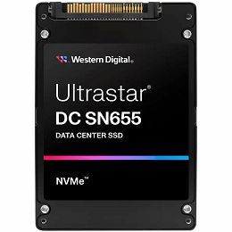 SSD Server WD Ultrastar DC SN655 NVMe 3.84TB 2.5"x15mm, BICS5 3D TLC, PCIe Gen4, U.3, SE, Read/Write: 6800/2600 MBps, IOPS 1000K/112K, TBW 5500, DWPD 1, SKU: 0TS2458