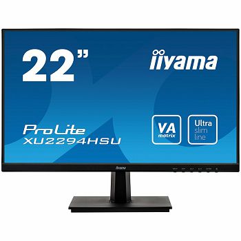 IIYAMA Monitor Prolite, 21,5" ULTRA SLIM LINE VA-panel, 1920x1080, 250cd/m², Speakers, VGA, HDMI, DisplayPort, 4ms, USB 2x2.0
