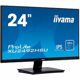 IIYAMA Monitor Prolite, 24" ULTRA SLIM LINE, 1920x1080, IPS-panel, 4ms, 250 cd/m2, Speakers, VGA, HDMI, DisplayPort, USB-HUB