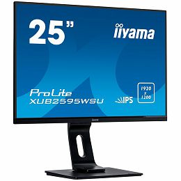 IIYAMA Monitor 25" Ultra Slim, 1920x1200, IPS, 300cd/m², DisplayPort, HDMI, VGA, 4ms, Speakers, USB HUB (2x2.0), 13cm Height Adj. Stand