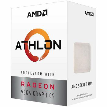 AMD CPU Desktop 2C/4T Athlon 220GE (3.4GHz,5MB,35W,AM4) box, with Radeon Vega Graphics