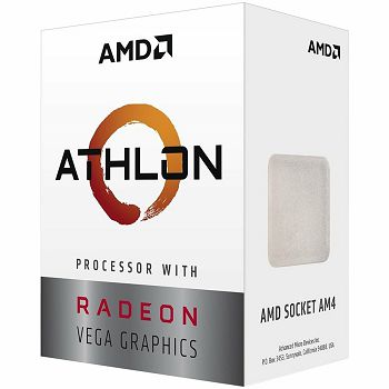AMD CPU Desktop 2C/4T Athlon 3000G (3.5GHz,5MB,35W,AM4) box, with Radeon Vega 3 Graphics